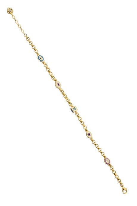 Pulsera de oro macizo mal de ojo | 14K (585) | 5,50 gramos