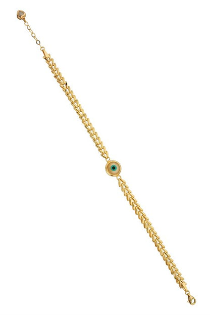 Bracelet mauvais œil en or massif | 14K (585) | 4,98 grammes