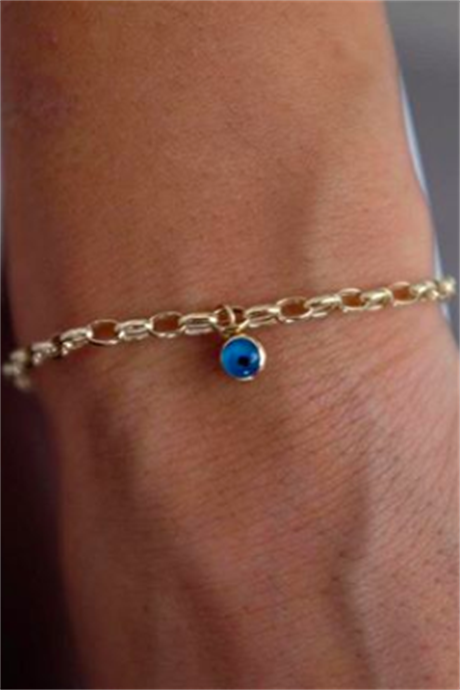 Solid Gold Evil Eye Bracelet | 14K (585) | 1.97 gr