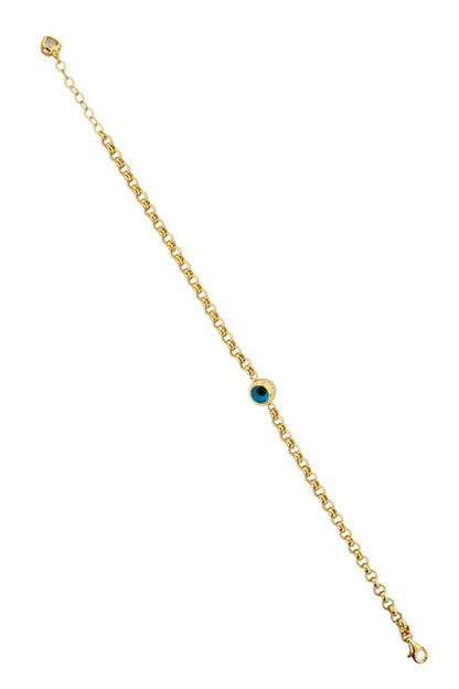 Solid Gold Evil Eye Bracelet | 14K (585) | 3.63 gr