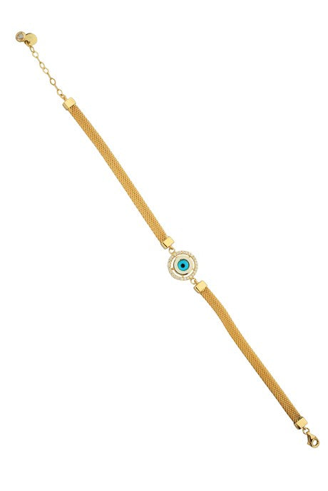 Pulsera de oro macizo mal de ojo | 14K (585) | 7,56 gramos