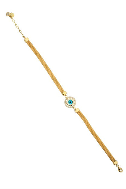 Pulsera de oro macizo mal de ojo | 14K (585) | 7,56 gramos