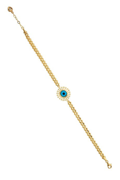 Solid Gold Evil Eye Bracelet | 14K (585) | 4.98 gr