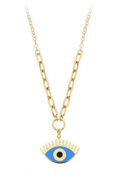 Solid Gold Evil Eye Necklace | 14K (585) | 6.77 gr