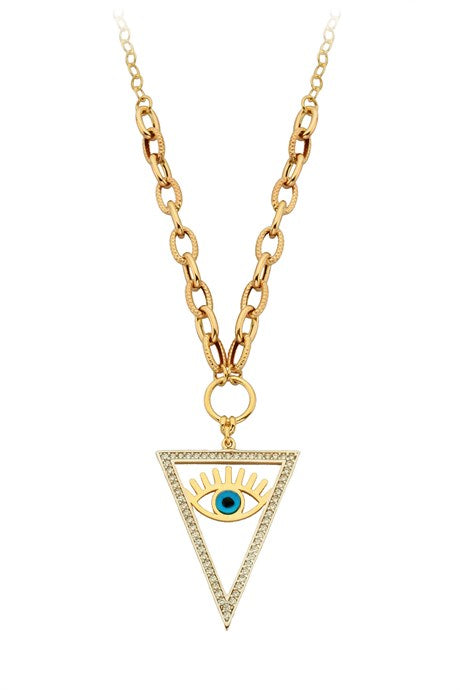 Collier mauvais œil en or massif | 14K (585) | 8,28 grammes