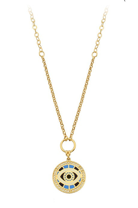 Solid Gold Evil Eye Necklace | 14K (585) | 6.57 gr