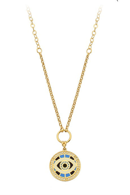 Solid Gold Evil Eye Necklace | 14K (585) | 6.57 gr