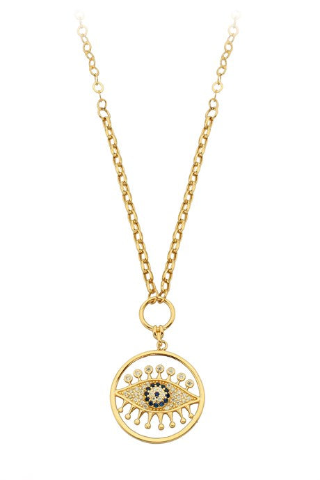 Collier mauvais œil en or massif | 14K (585) | 6,58 grammes