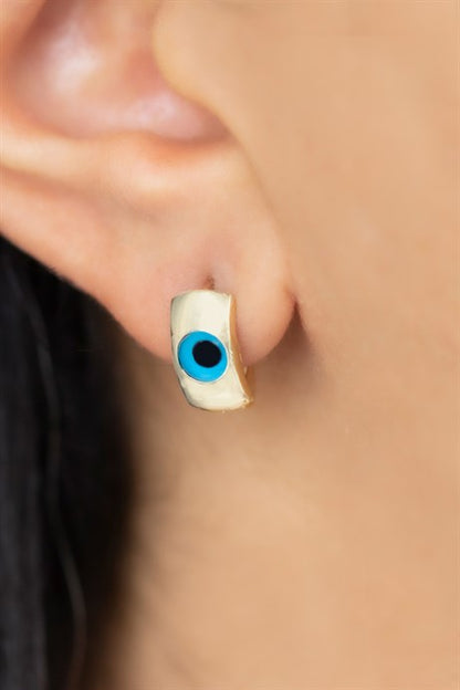 Solid Gold Evil Eye Earring | 14K (585) | 1.77 gr