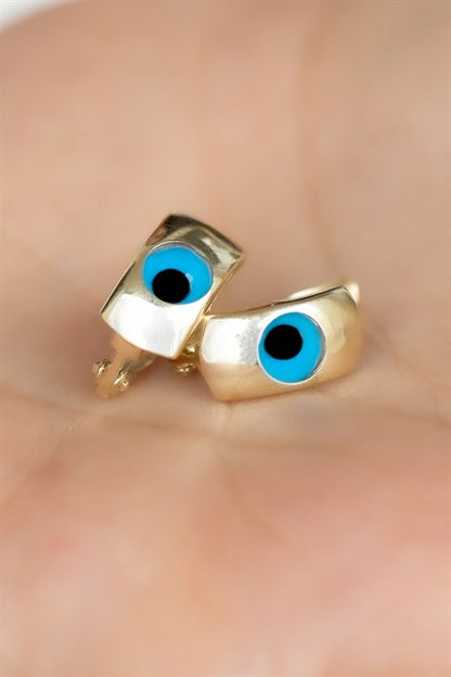 Solid Gold Evil Eye Earring | 14K (585) | 1.77 gr