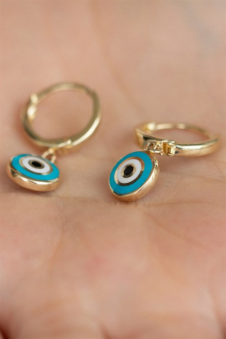 Solid Gold Evil Eye Earring | 14K (585) | 2.97 gr