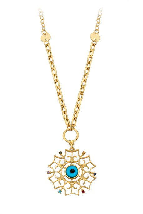 Collar de oro macizo mal de ojo | 14K (585) | 7,60 gramos