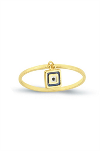 Solid Gold Evil Eye Ring | 14K (585) | 1.15 gr