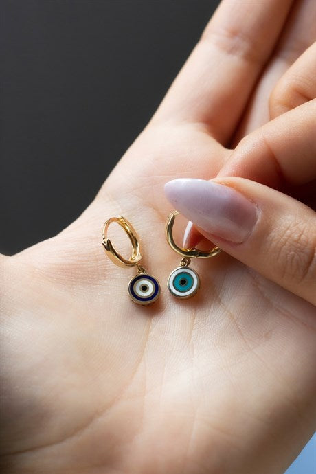 Solid Gold Evil Eye Dangle Earring | 14K (585) | 2.04 gr