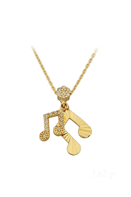 Solid Gold Musical Note Necklace | 14K (585) | 1.62 gr