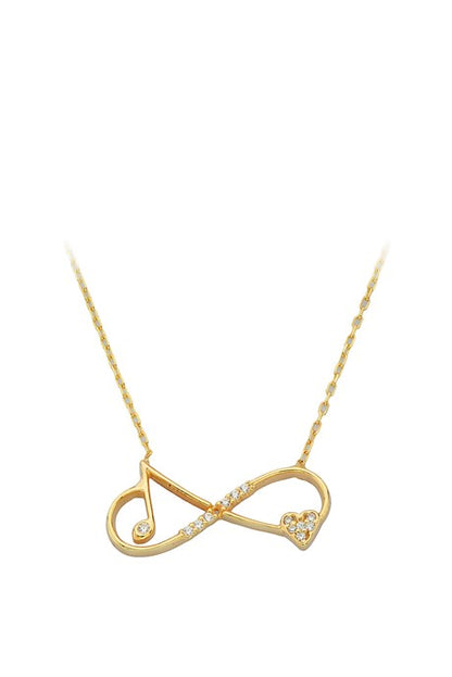 Solid Gold Musical Note Infinity Necklace | 14K (585) | 2.10 gr