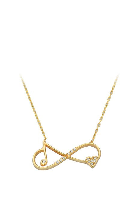 Solid Gold Musical Note Infinity Necklace | 14K (585) | 2.10 gr