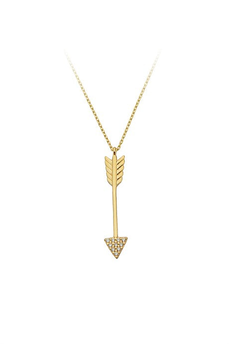 Collar de flecha de oro macizo | 14K (585) | 1,66 gramos