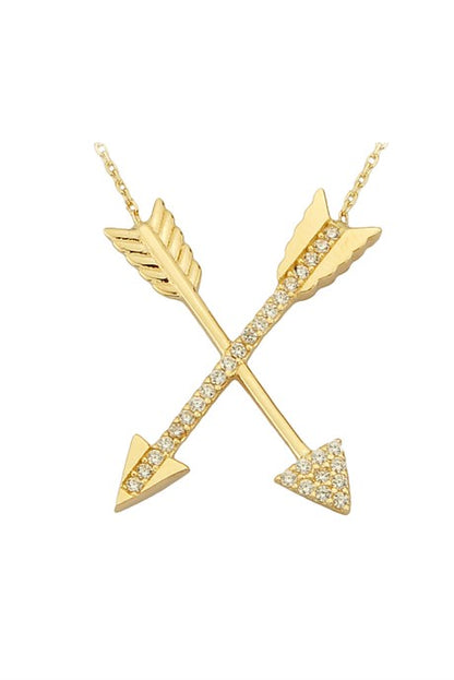 Collier flèche en or massif | 14K (585) | 2,46 grammes