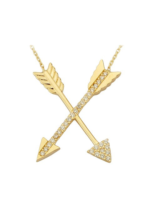 Solid Gold Arrow Necklace | 14K (585) | 2.46 gr