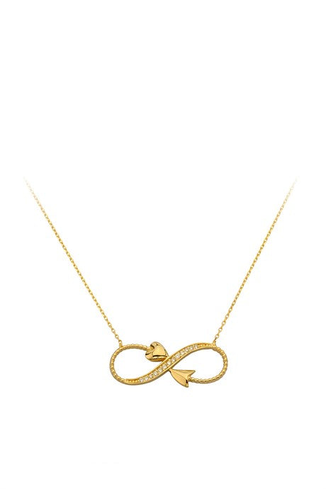 Solid Gold Arrow Infinity Necklace | 14K (585) | 2.24 gr