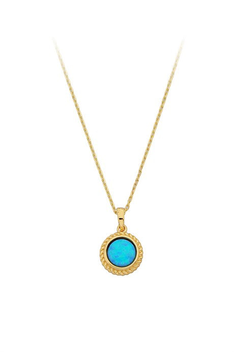 Solid Gold Opal Gemstone Necklace | 14K (585) | 1.58 gr