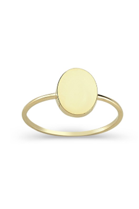 Solid Gold Oval Ring | 14K (585) | 1.11 gr