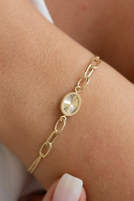 Solid Gold Special Design Bracelet | 14K (585) | 3.13 gr