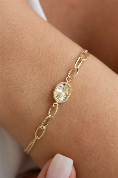 Solid Gold Special Design Bracelet | 14K (585) | 3.13 gr