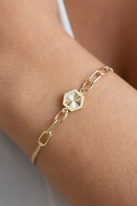 Solid Gold Special Design Bracelet | 14K (585) | 2.85 gr