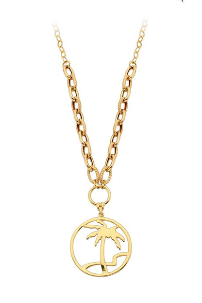 Solid Gold Palm Necklace | 14K (585) | 7.63 gr