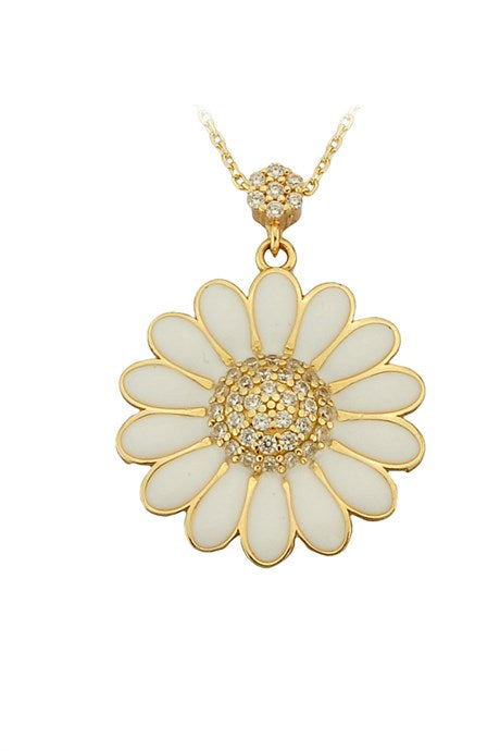 Solid Gold Daisy Necklace | 14K (585) | 2.20 gr
