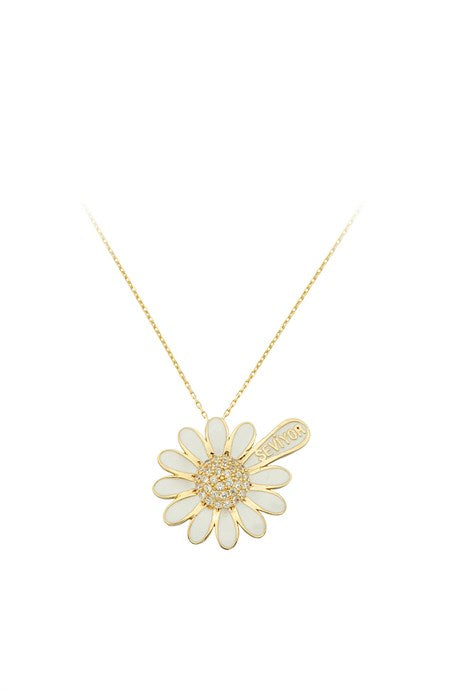 Solid Gold Daisy Necklace | 14K (585) | 2.92 gr