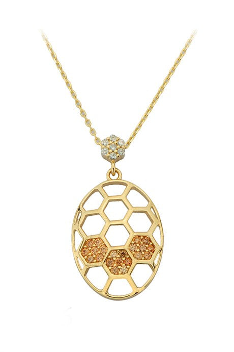 Collier en nid d'abeille en or massif | 14K (585) | 2,24 grammes