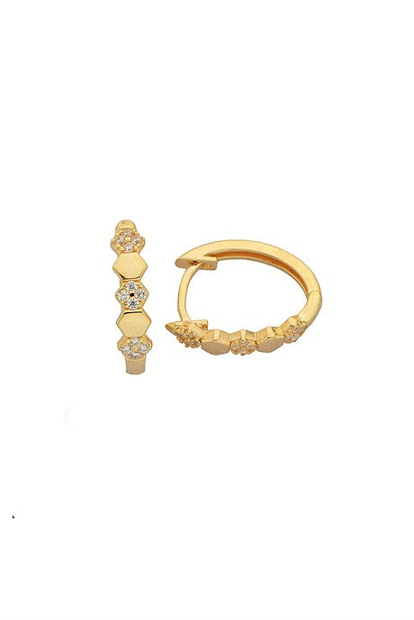 Solid Gold Honeycomb Earring | 14K (585) | 1.50 gr