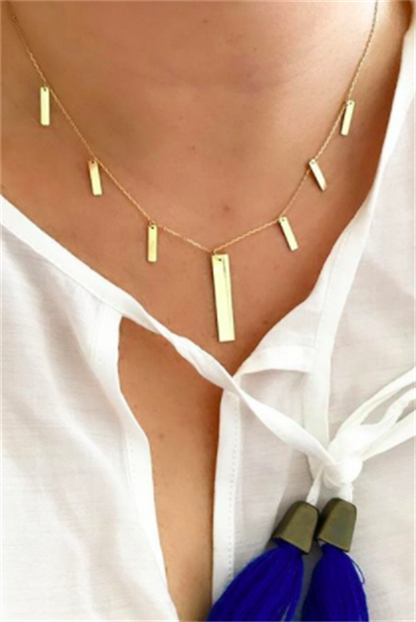 Solid Gold Plate Necklace | 14K (585) | 1.95 gr