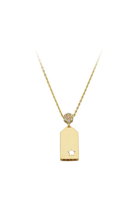 Solid Gold Plate Star Necklace | 14K (585) | 2.08 gr