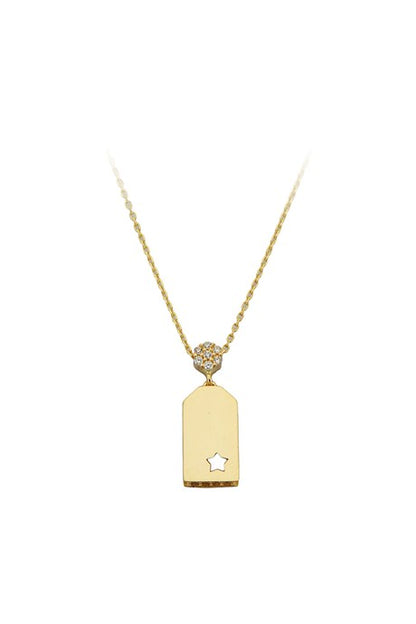 Collar de estrella con placa de oro macizo | 14K (585) | 2,08 gramos