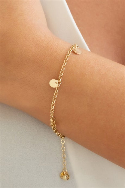 Solid Gold Sequin Bracelet | 14K (585) | 2.56 gr