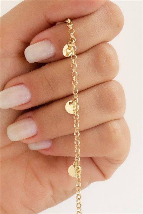 Solid Gold Sequin Bracelet | 14K (585) | 2.56 gr