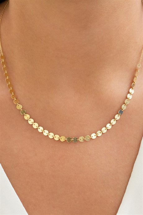 Collier à paillettes en or massif | 14K (585) | 5,35 grammes