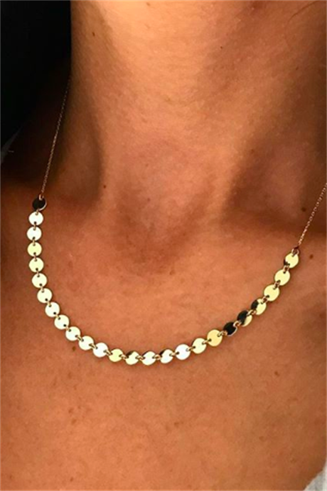 Solid Gold Sequin Necklace | 14K (585) | 3.03 gr