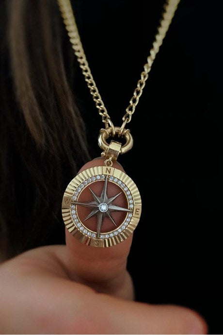 Solid Gold Compass Necklace | 14K (585) | 10.80 gr