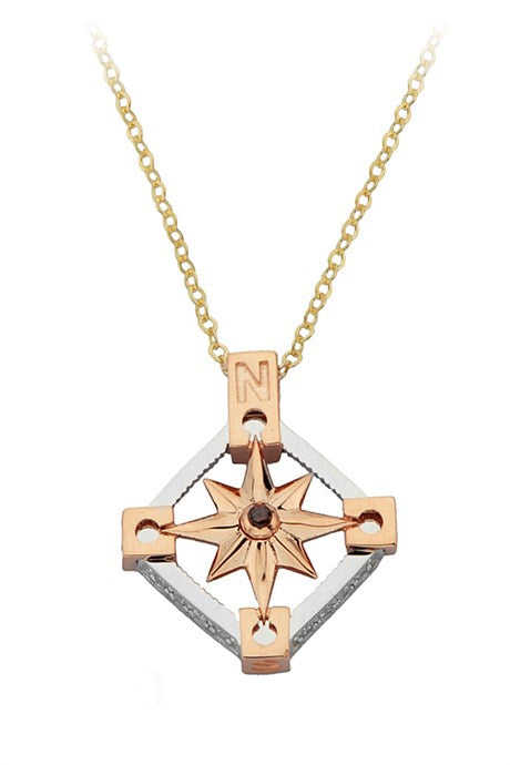Solid Gold Compass Necklace | 14K (585) | 4.13 gr