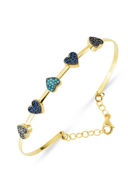 Solid Gold Colorful Gemstone Bracelet | 14K (585) | 4.54 gr