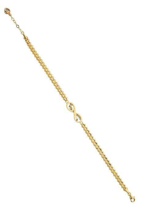 Bracelet infini en or massif avec pierres précieuses colorées | 14K (585) | 4,67 grammes