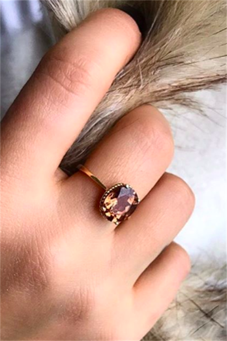 Solid Gold Colorful Gemstone Ring | 14K (585) | 2.59 gr
