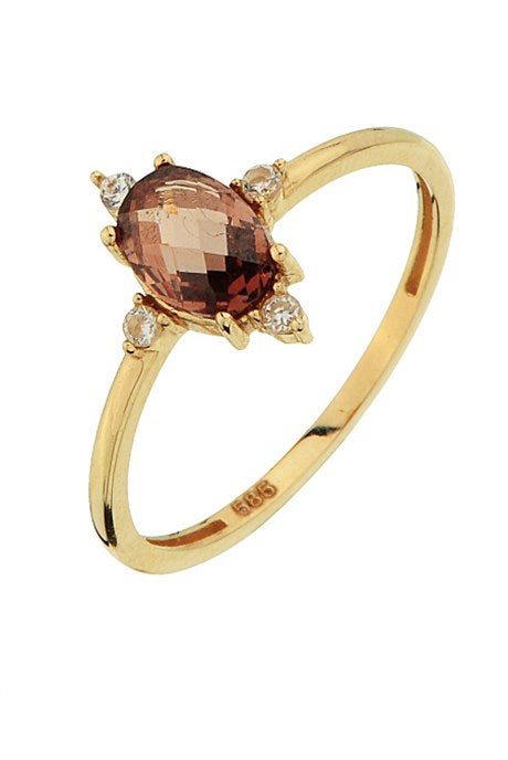 Solid Gold Colorful Gemstone Ring | 14K (585) | 1.51 gr