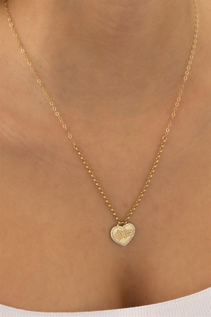 Solid Gold Rhythm Heart Necklace | 14K (585) | 4.78 gr