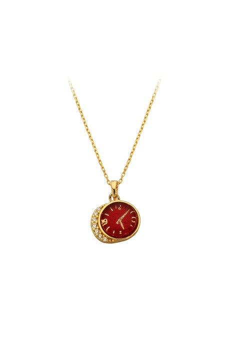 Collier motif horloge en or massif | 14K (585) | 2,14 grammes